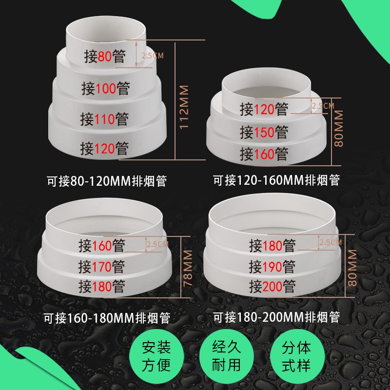 接頭頭配件油煙道煙管排大小變徑圈煙轉換煙管變徑機煙機止回閥-細節圖4