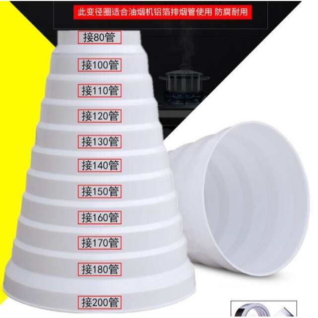 160-180-200轉換變徑煙排排熱空調管轉抽煙圈固定彎頭器煙管接頭-細節圖3