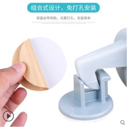 手防撞擋卡兒童靜音硅膠墊帶擋免門門把防撞打孔安全門門阻防風-細節圖4