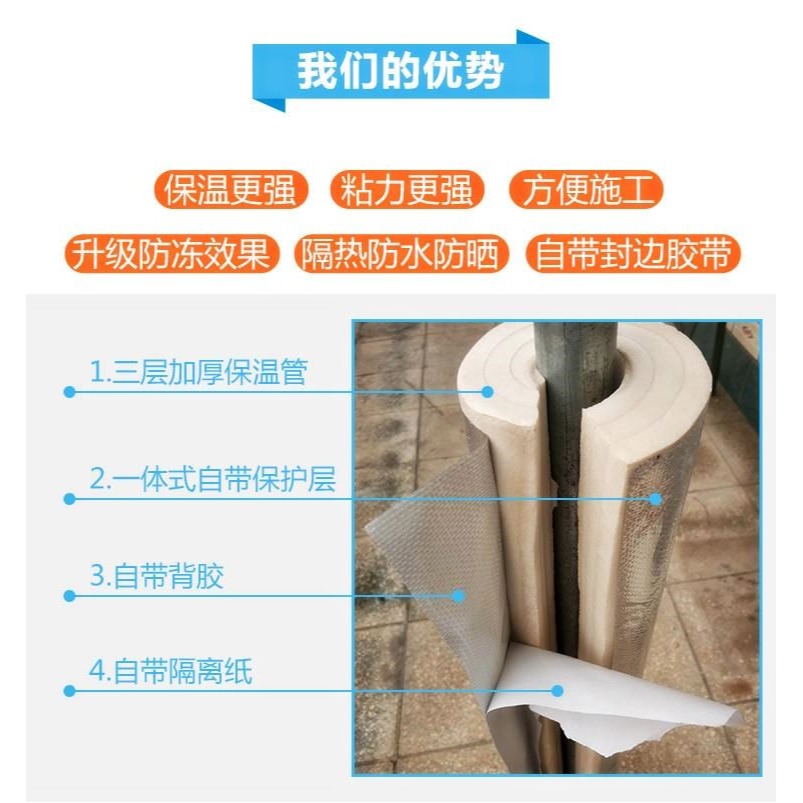 自來水4ppr自保溫材料保溫分套管粘橡塑空調室外管子套水管棉保暖-細節圖3