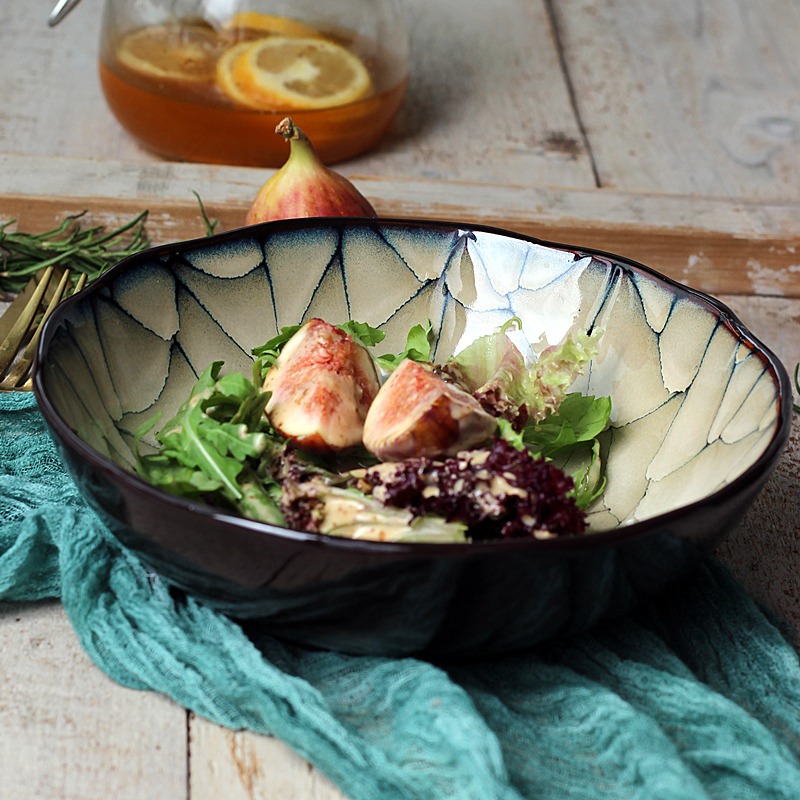 日式和風陶瓷麪碗湯碗大菜碗窯變工藝釉下彩拉麪碗經典裂變紋大碗-細節圖2