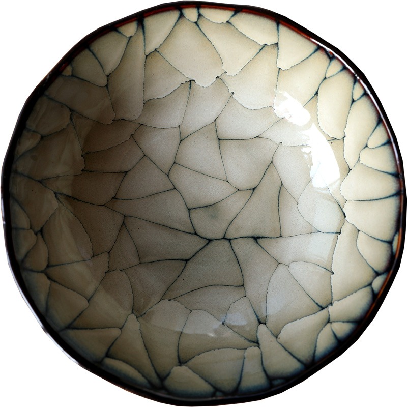 日式和風陶瓷麪碗湯碗大菜碗窯變工藝釉下彩拉麪碗經典裂變紋大碗-細節圖5