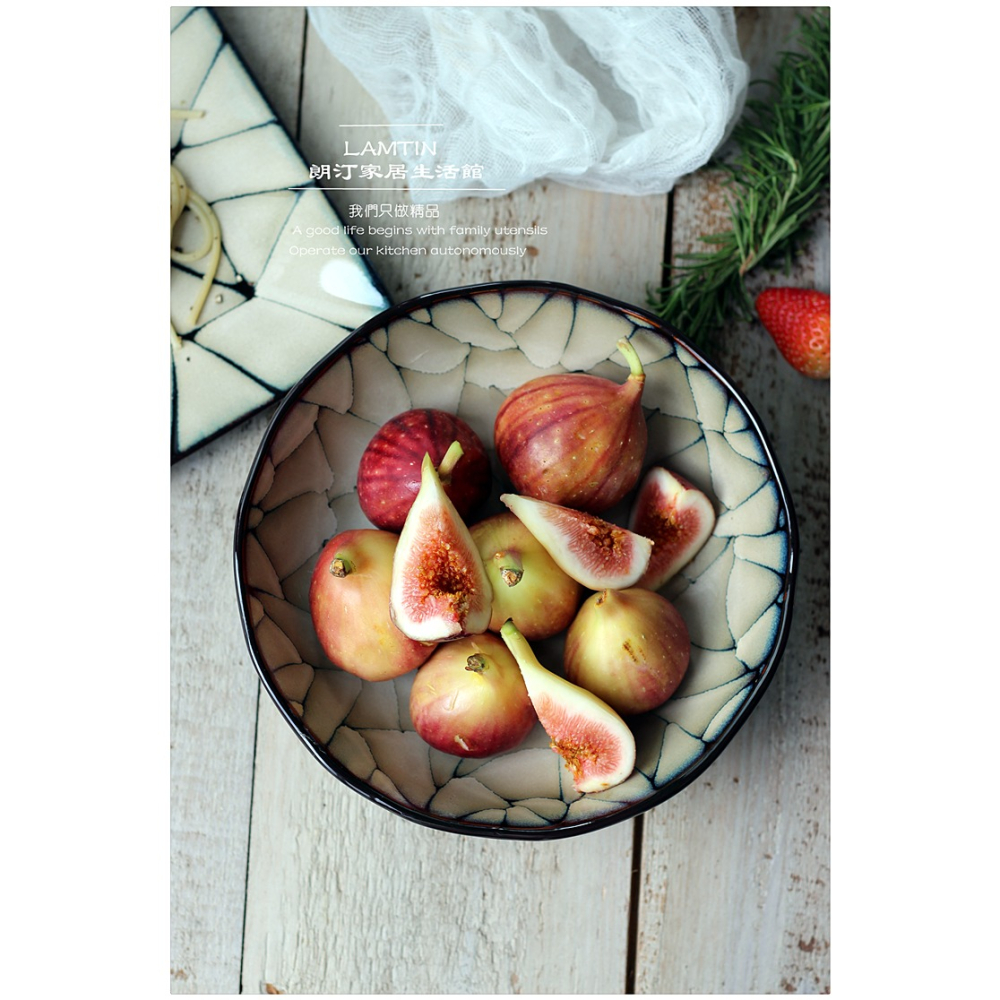 日式和風陶瓷麪碗湯碗大菜碗窯變工藝釉下彩拉麪碗經典裂變紋大碗-細節圖10