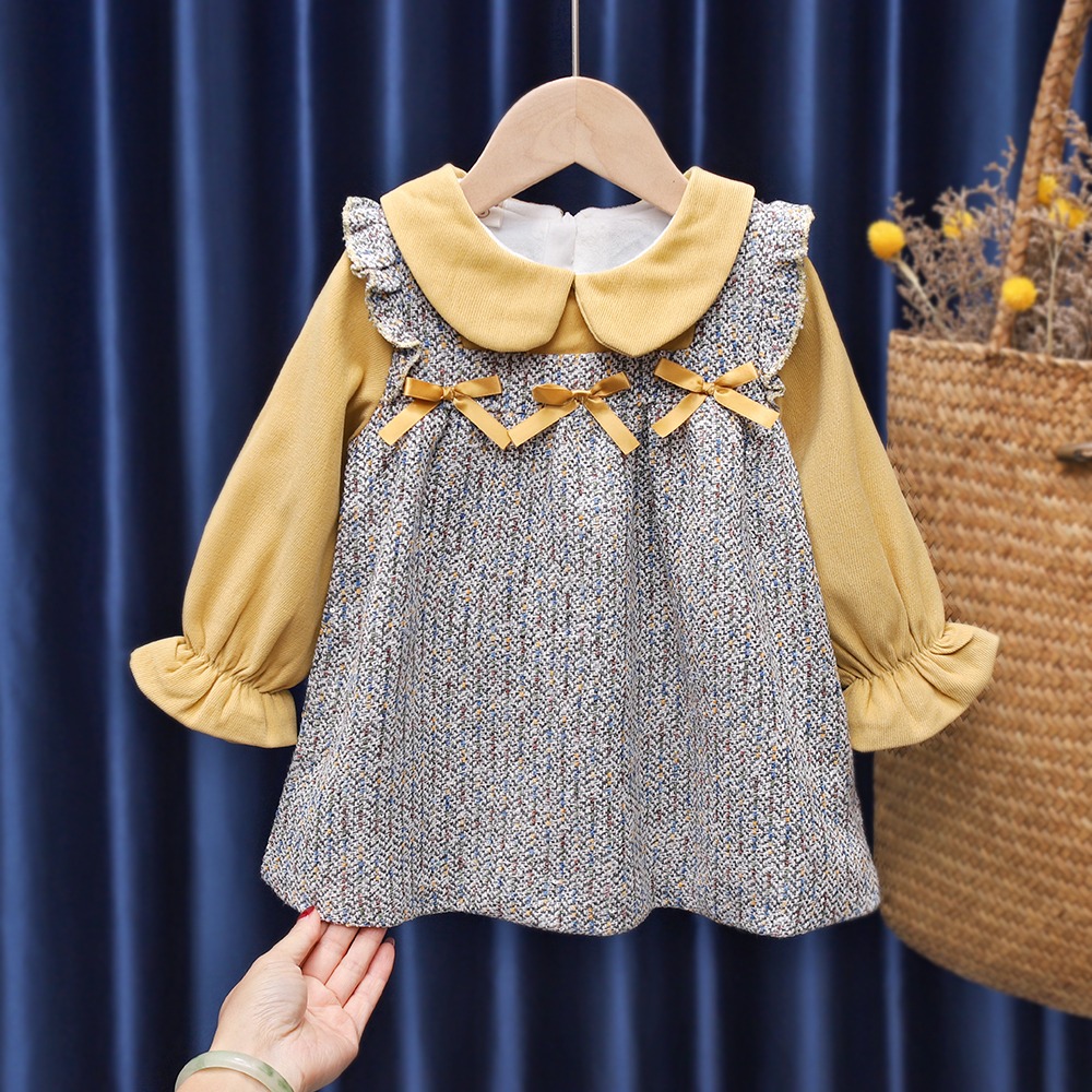 女童冬裝新款加絨加厚連衣裙周歲寶寶生日禮服裙嬰兒洋氣公主裙子-細節圖6