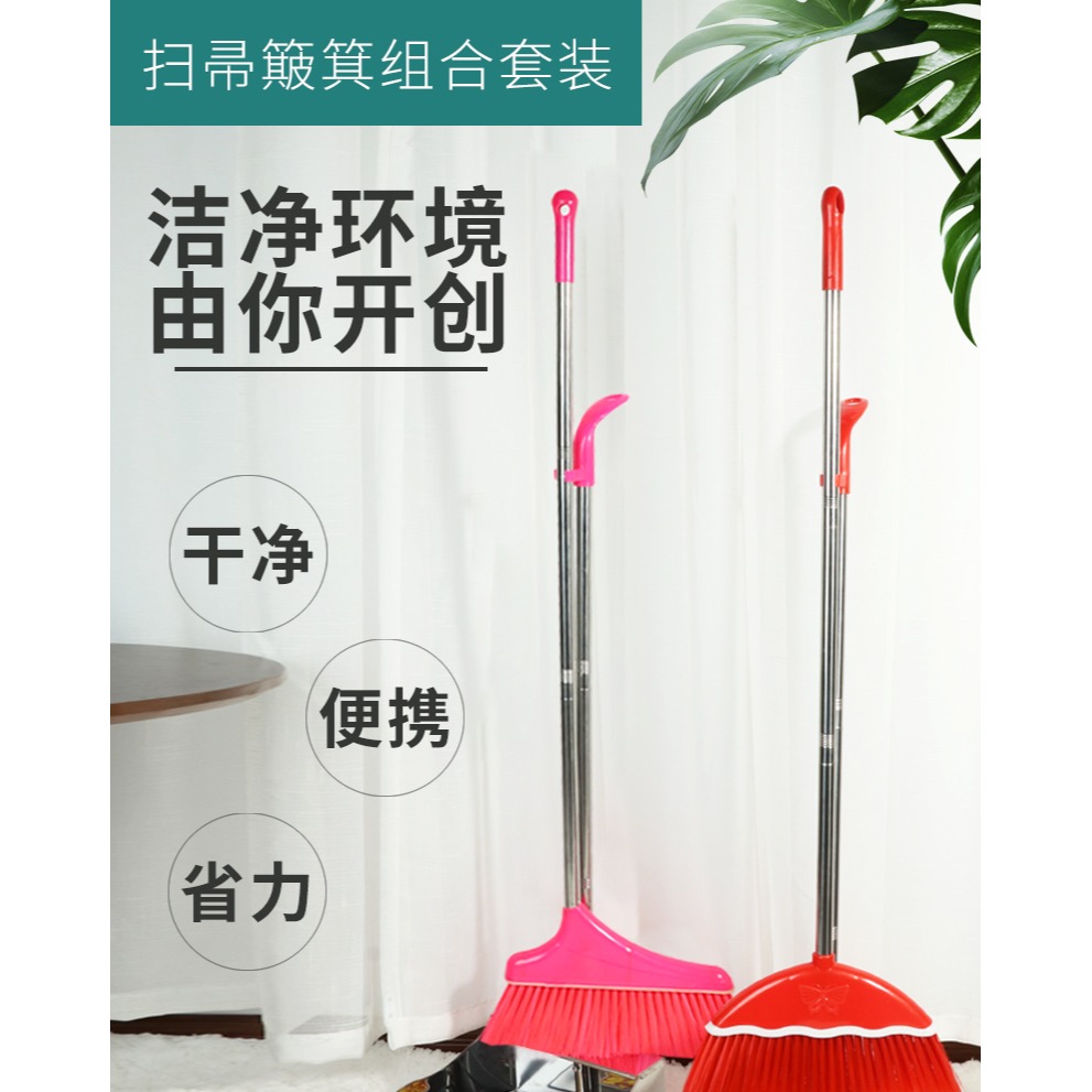 不銹鋼把手塑料幹濕兩用耐用室內外通用小號不粘毛掃水掃毛發掃把-細節圖8