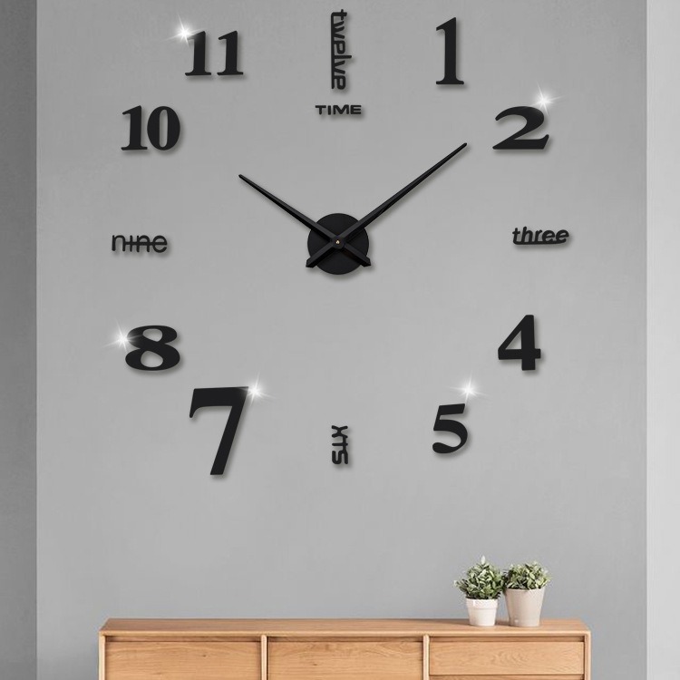 亞馬遜跨境家居客廳創意掛鐘亞克力diy clock鐘歐式墻貼裝飾時鐘-細節圖2