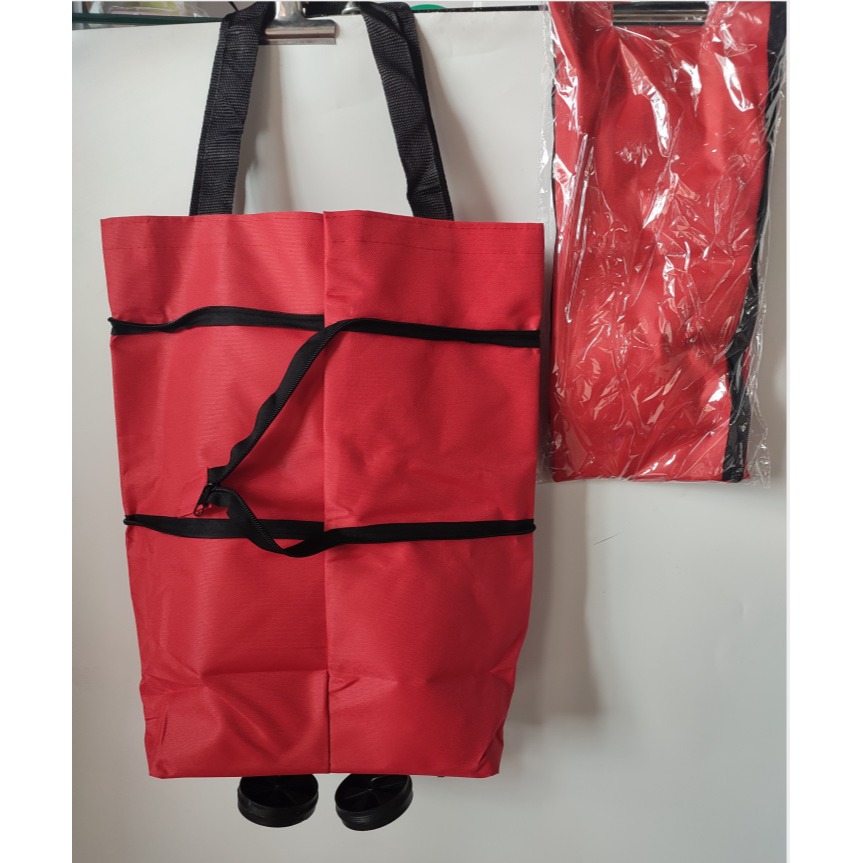 廠家滾輪購物袋便攜式可折疊超市拖輪包買菜車拉桿車輪子包-細節圖2