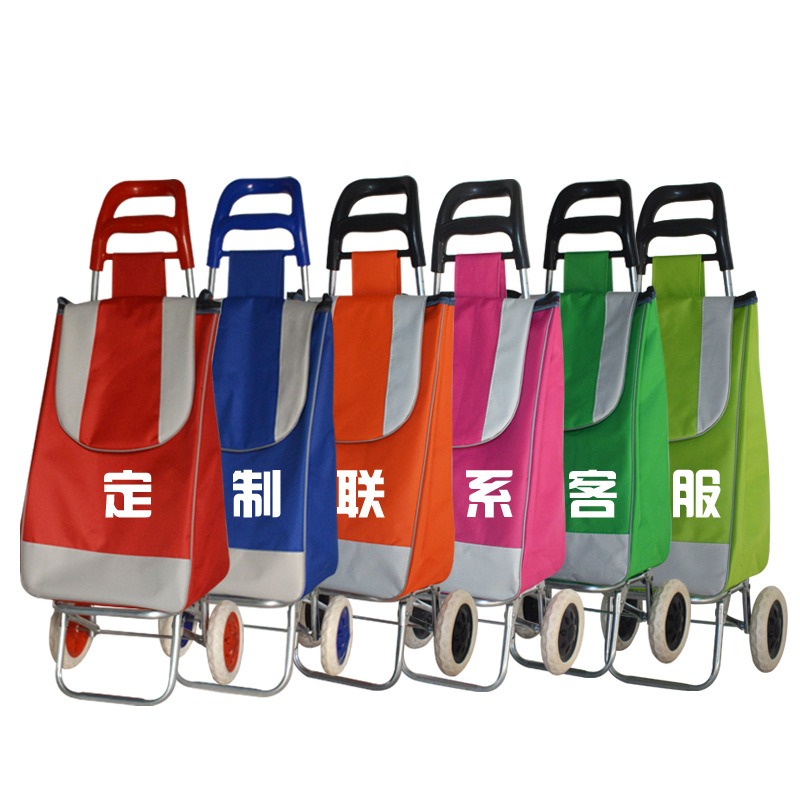 超市購物車定製廣告老年人買菜小手拉車折疊拉桿車布袋小拖車-細節圖5