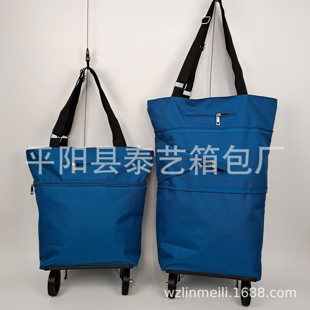 廠家折疊拖輪包購物車牛津拖輪便攜購物袋買菜車手拉包可折疊-細節圖5