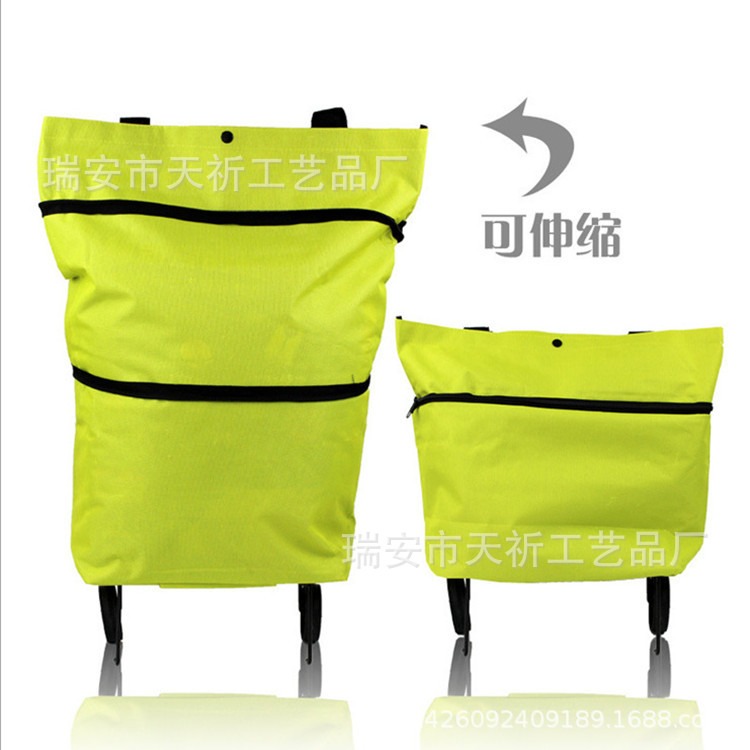 廠家直銷拖輪包折疊購物車牛津布帶輪子多功能買菜超市可背式-細節圖5