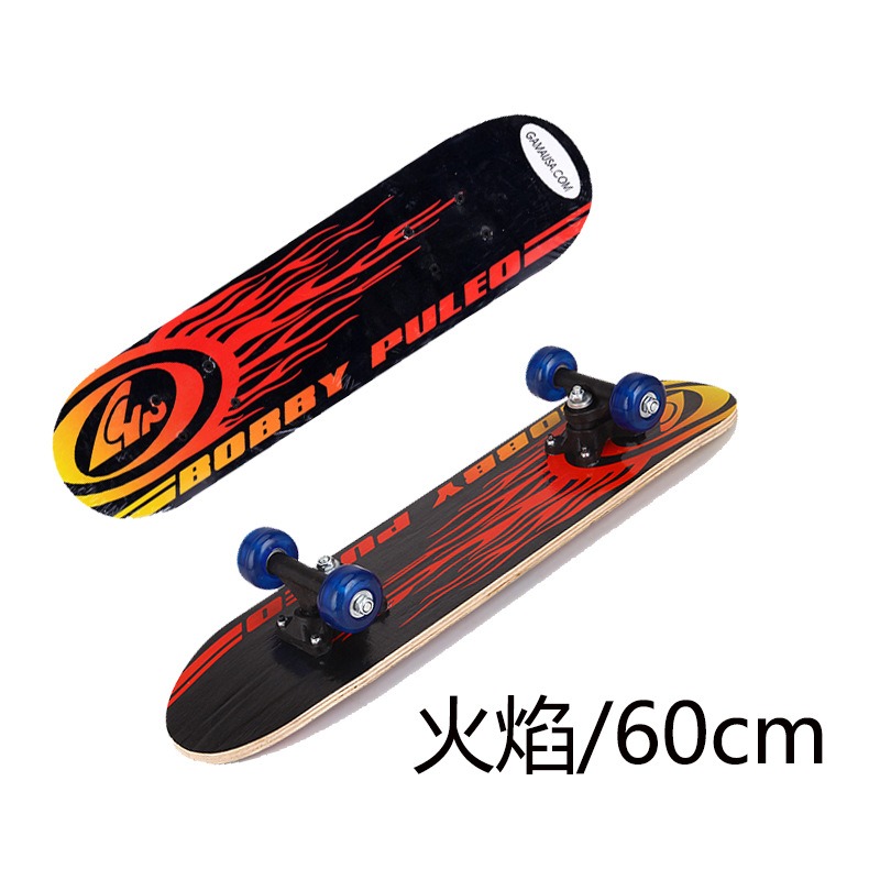 雙翹4輪滑板 60cm男女初級滑板 SKATEBOARD兒童四輪滑板-細節圖4