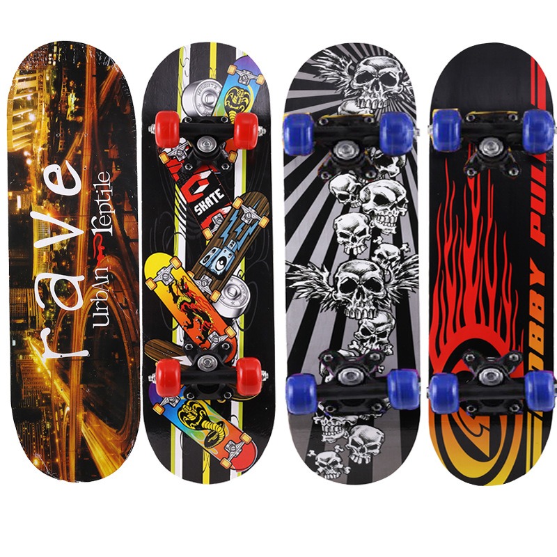 雙翹4輪滑板 60cm男女初級滑板 SKATEBOARD兒童四輪滑板-細節圖5