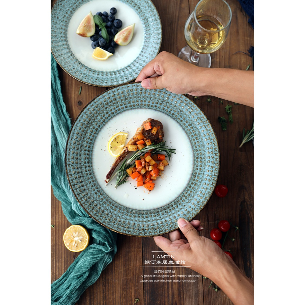 北歐創意陶瓷餐具意麪盤地中海餐盤牛排盤家用菜盤子日式料理餐盤-細節圖4