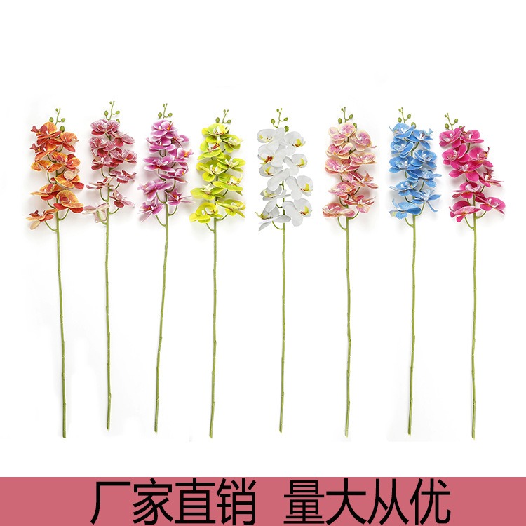 單支仿真3d打印9頭蝴蝶蘭 手感蘭花 仿真花假花 婚慶家居裝飾-細節圖2