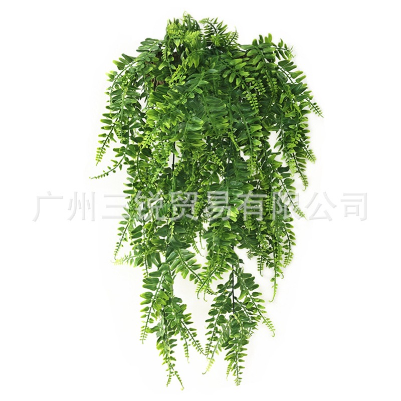 跨境 仿真波斯藤 69葉壁掛 蕨類 塑料藤條假花綠植墻裝飾配材-細節圖3