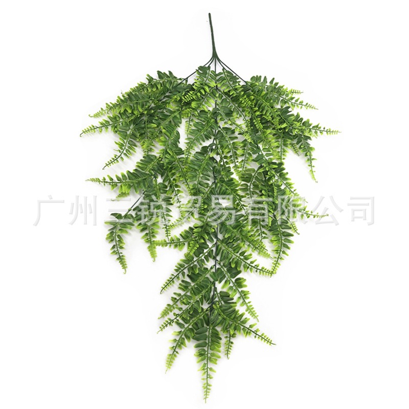 跨境 仿真波斯藤 69葉壁掛 蕨類 塑料藤條假花綠植墻裝飾配材-細節圖5