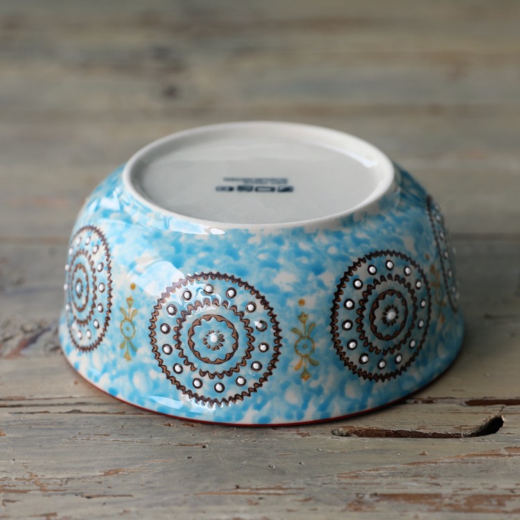 創意星海手繪陶瓷麪碗湯碗甜品碗美式復古花朵碗喝湯碗-細節圖9