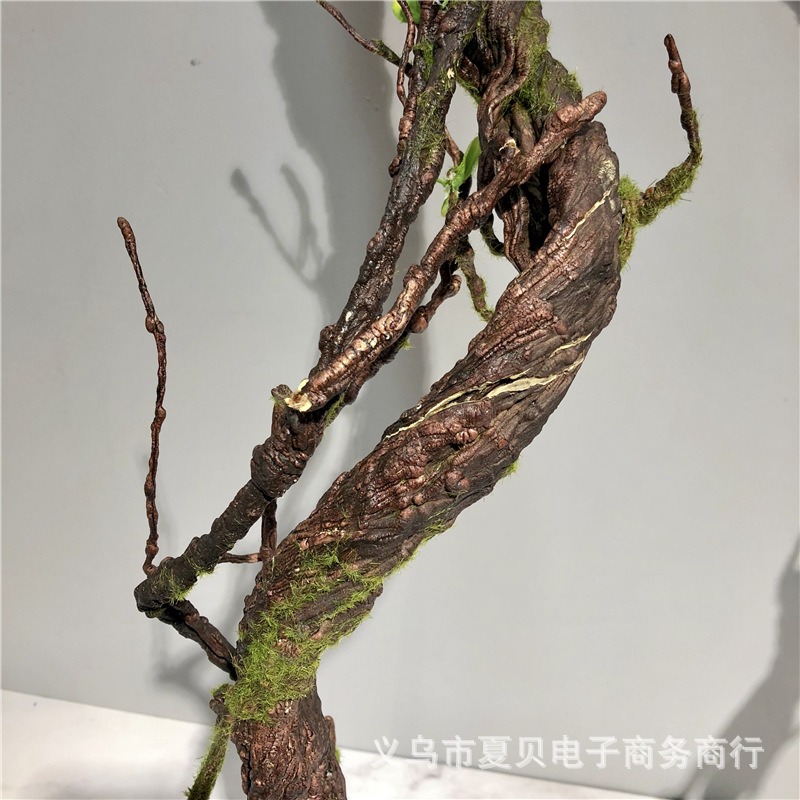 仿真花 仿真藤條乾枝 彎曲枯枝 帶葉樹枝植物墻綠景櫥窗裝飾-細節圖2