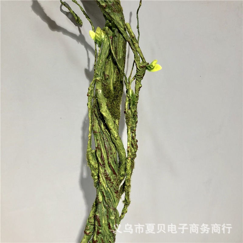 仿真花 仿真藤條乾枝 彎曲枯枝 帶葉樹枝植物墻綠景櫥窗裝飾-細節圖3