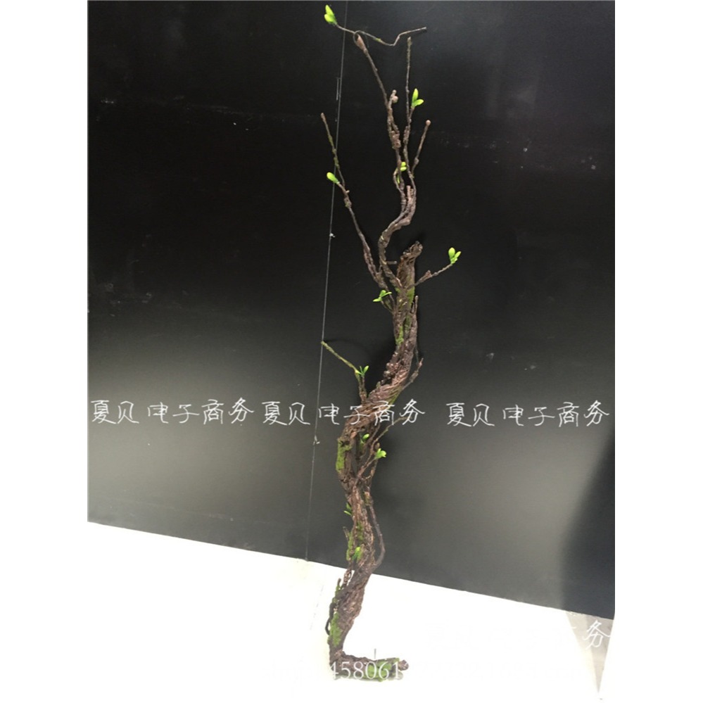 仿真花 仿真藤條乾枝 彎曲枯枝 帶葉樹枝植物墻綠景櫥窗裝飾-細節圖4