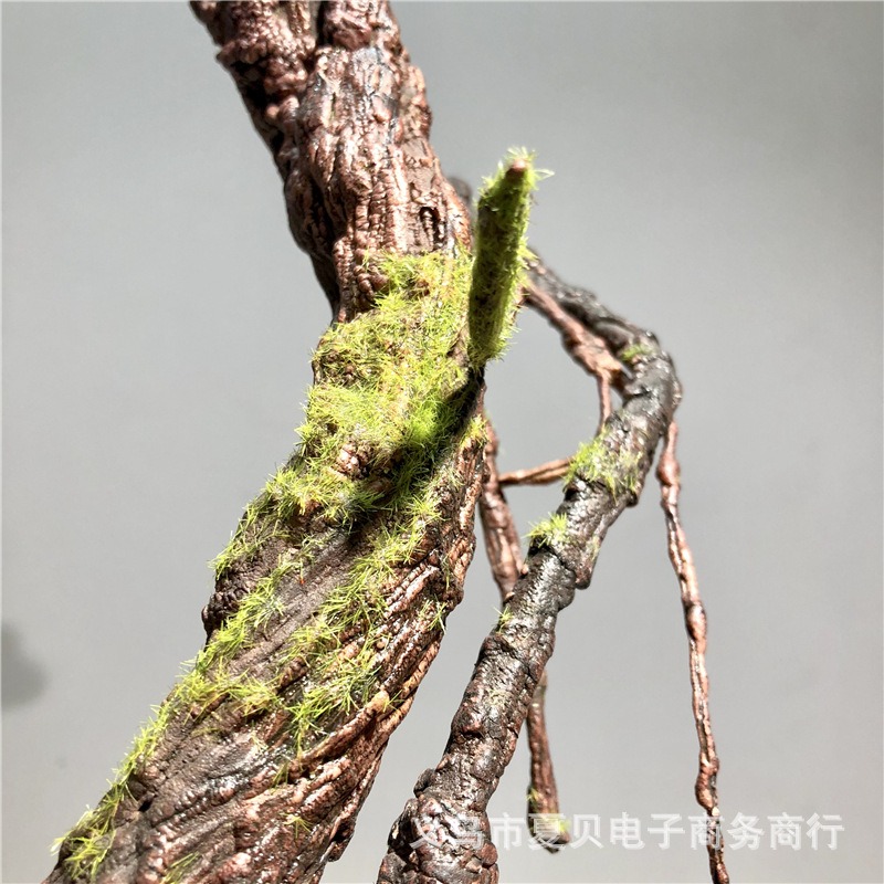 仿真花 仿真藤條乾枝 彎曲枯枝 帶葉樹枝植物墻綠景櫥窗裝飾-細節圖5