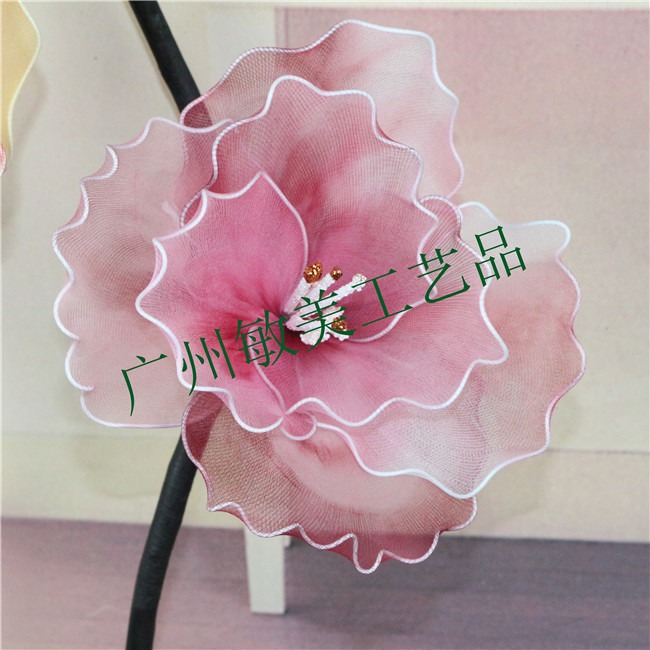 絲網花材料曲柳乾花乾枝開口笑落地花桿龍柳柳條大牡丹花-細節圖3