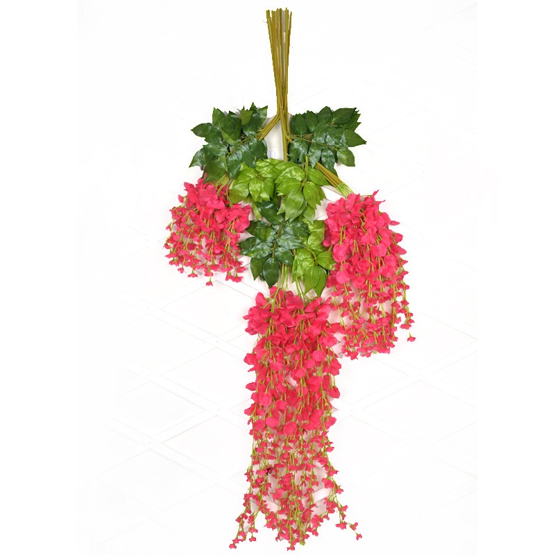 廠家仿真豆花紫藤花長串植物絹布壁掛吊頂繡球垂釣婚慶旅遊-細節圖5