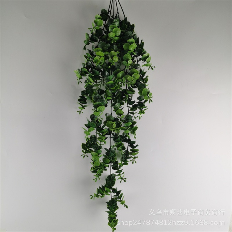 跨境仿真植物尤加利藤條婚慶裝飾假花塑料壁掛墻麪人造藤蔓裝飾花-細節圖2