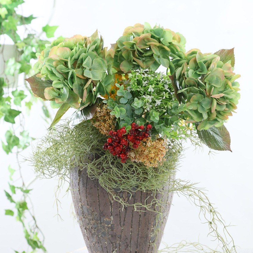 仿真植物空氣草 壁掛假花綠植 婚慶仿真花 墻面佈置攝影塑料藤-細節圖4