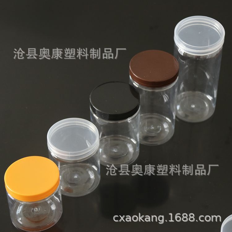 現貨 65口徑塑料瓶帶蓋食品級pet蜂蜜瓶 透明密封空塑料罐子-細節圖3