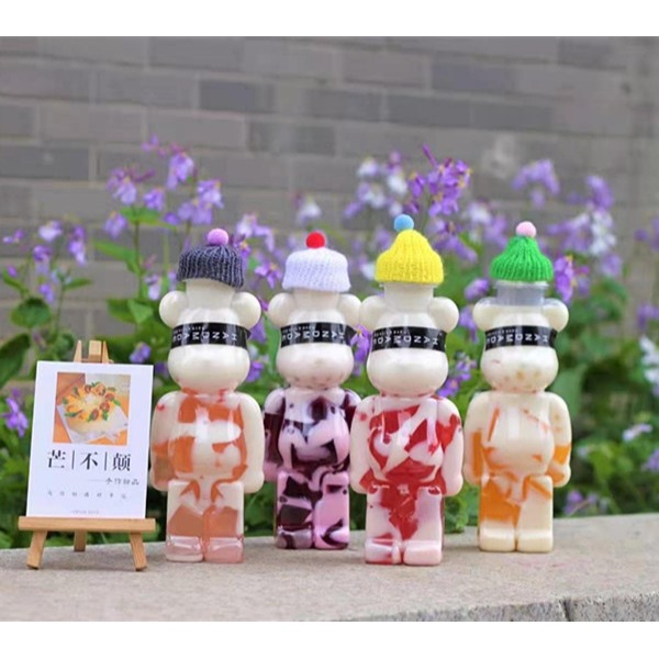 廠家直供 350ml 500ml暴力熊飲料瓶 果汁瓶 塑料 食品級PET奶茶瓶-細節圖4