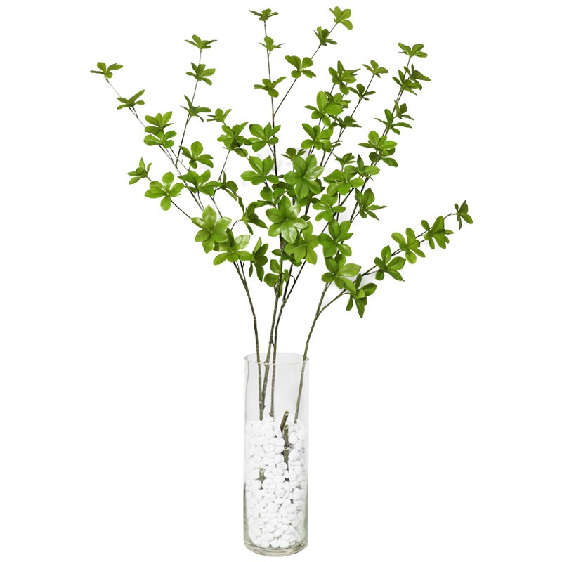 仿真吊鐘綠色植物樹枝插花乾枝 日本馬醉木綠植葉子室內假花樹葉-細節圖2