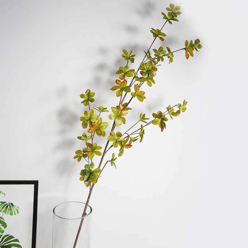仿真吊鐘綠色植物樹枝插花乾枝 日本馬醉木綠植葉子室內假花樹葉-細節圖4