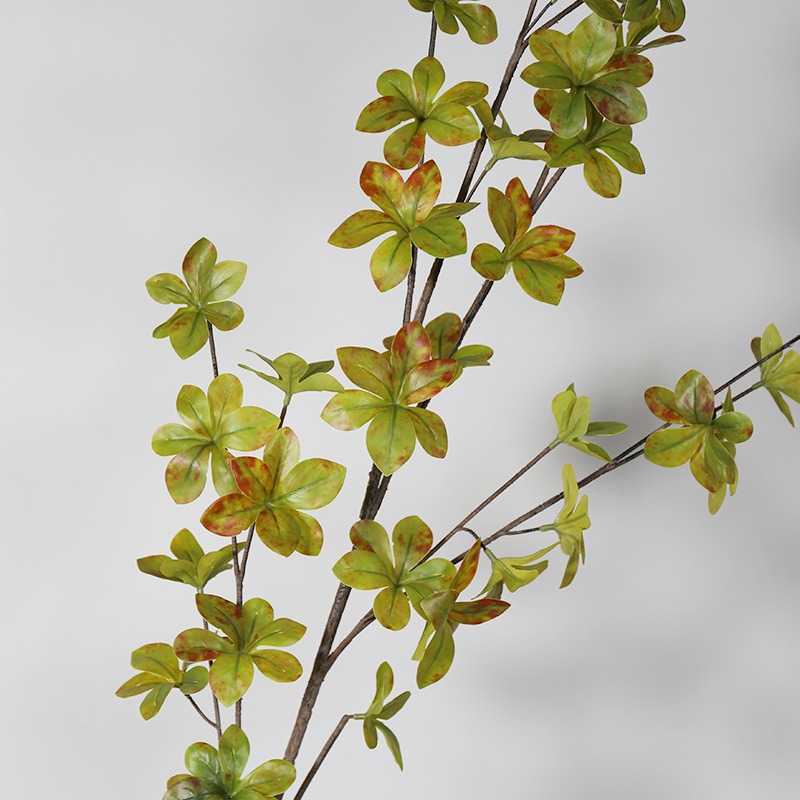 仿真吊鐘綠色植物樹枝插花乾枝 日本馬醉木綠植葉子室內假花樹葉-細節圖5