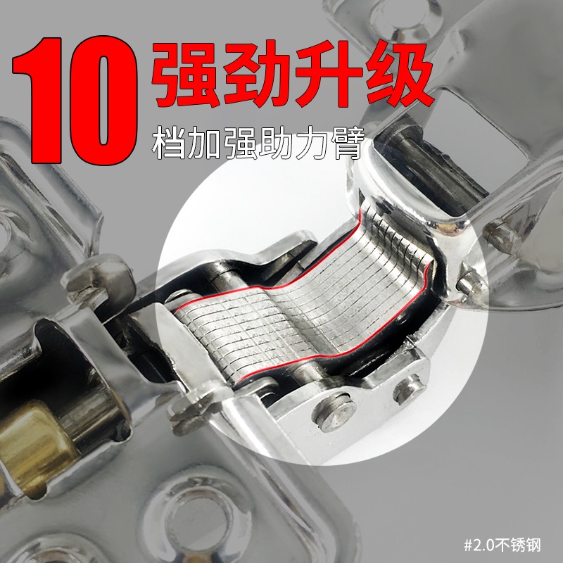 門加厚鉸鏈絞鏈櫥櫃飛機緩沖液壓不銹鋼304合頁中彎阻尼煙鬥衣櫃-細節圖2