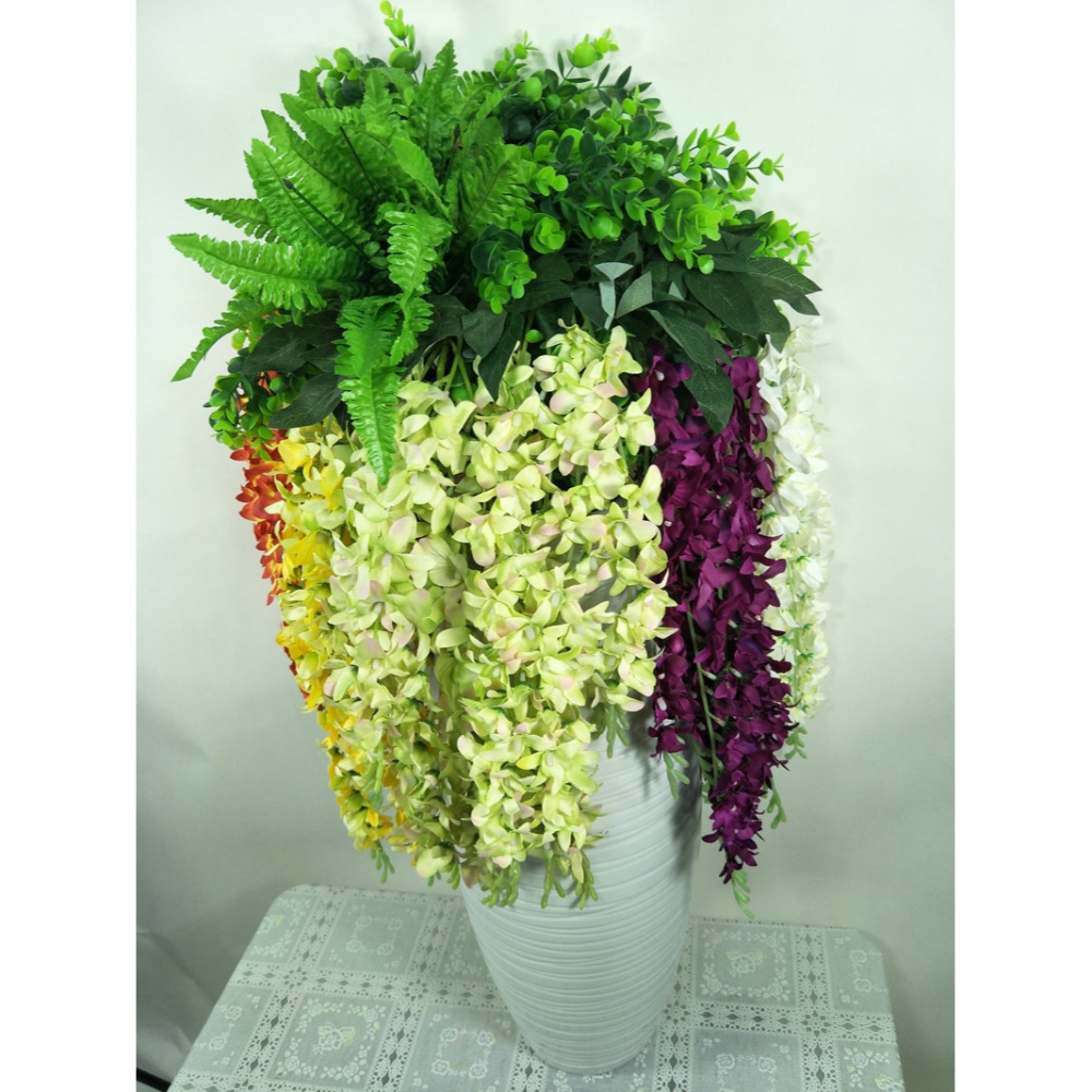仿真花 東亞蘭壁掛工藝花 室內花卉盆景 假花-細節圖2
