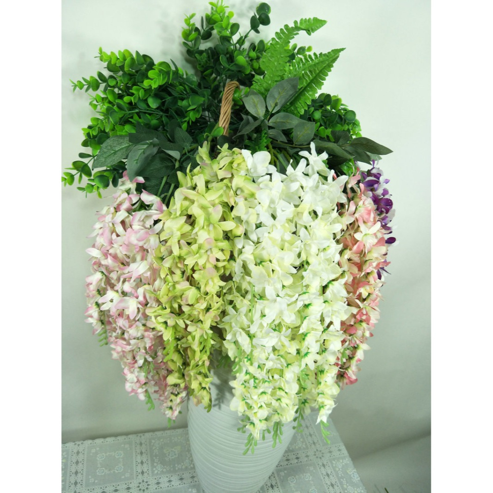 仿真花 東亞蘭壁掛工藝花 室內花卉盆景 假花-細節圖3