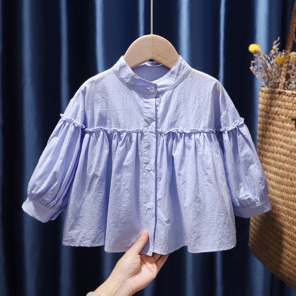 女童長袖襯衫春秋裝女寶寶公主上衣純棉洋氣小孩兒童襯衣新款-細節圖8