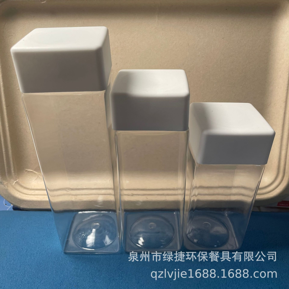 網紅奶茶瓶奈雪喜茶方瓶PET飲料瓶500ml食品級塑料瓶四方形果汁瓶-細節圖2