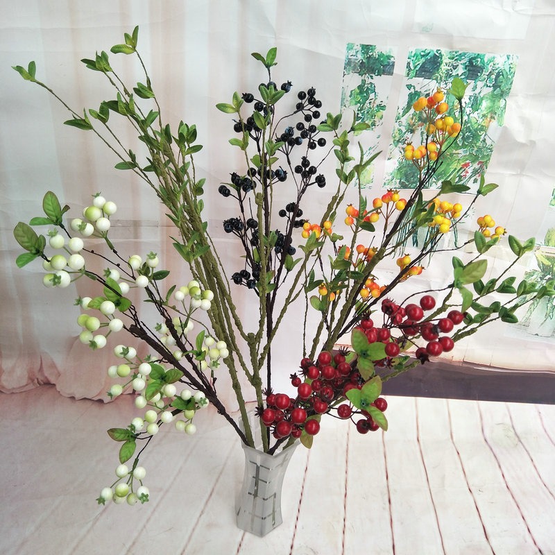 春秋葉 仿真綠葉植物 室內綠化 家居花藝擺件乾枝批量-細節圖3