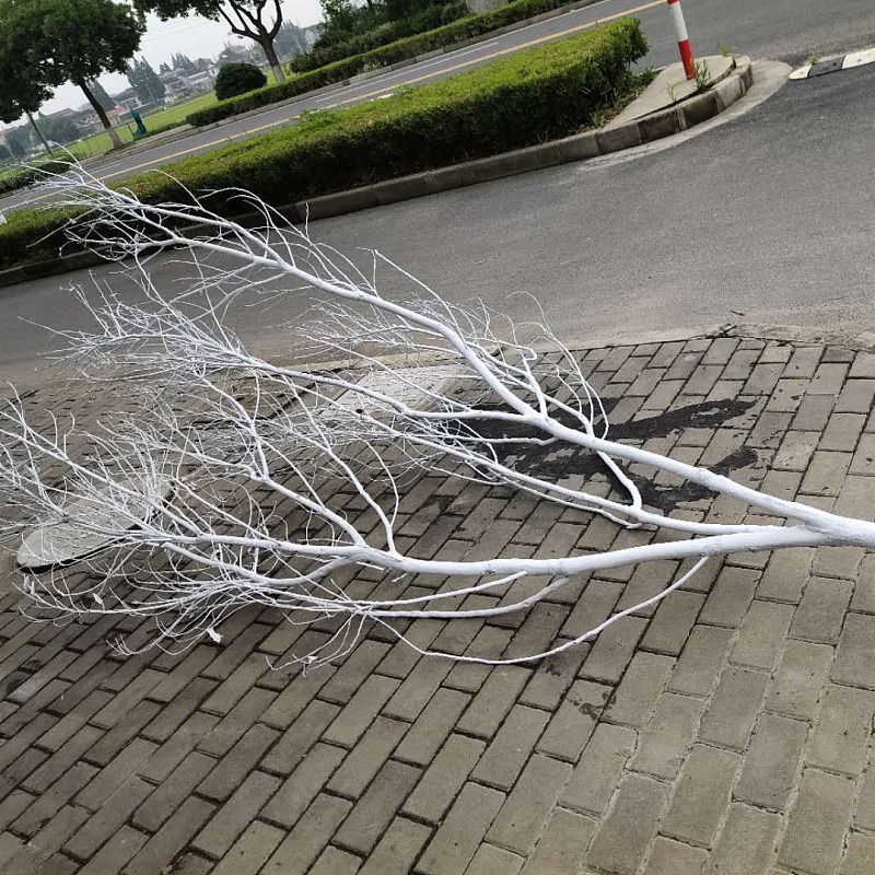 禪意白樹枝裝飾屏風幹樹枝隔斷樹枝背景墻造型樹擺件天然樹枝幹枝-細節圖2