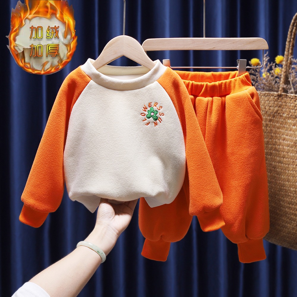 女寶寶秋冬裝套裝小童洋氣新款2嬰兒保暖衣服1-6歲女童加絨兩件套-細節圖10