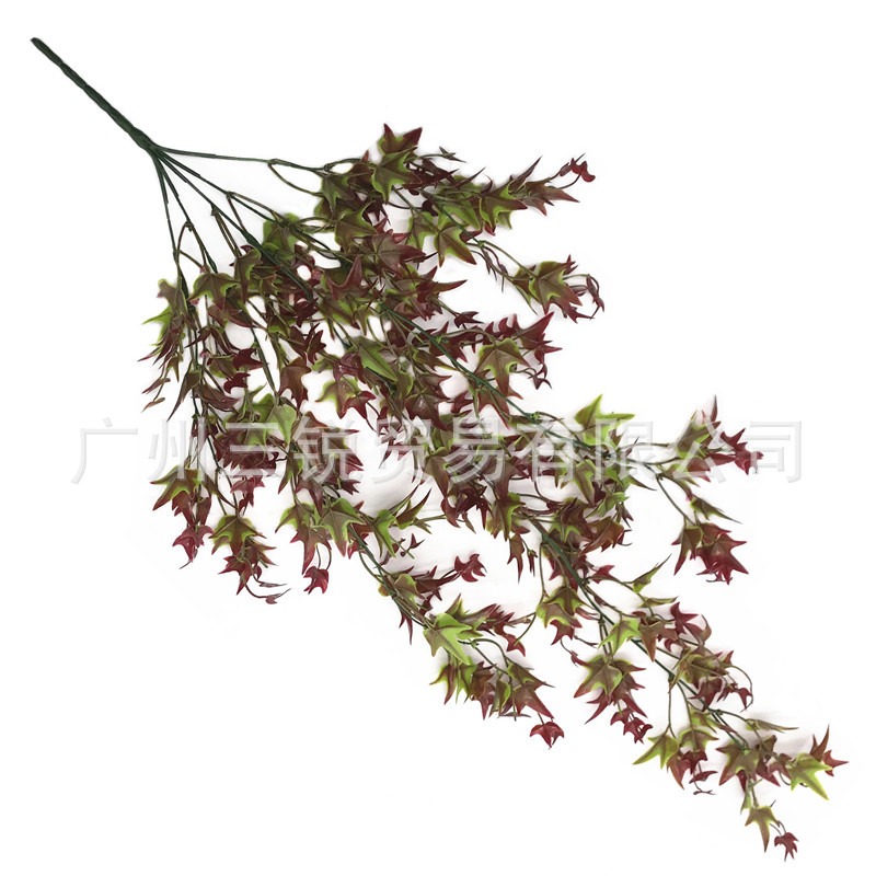 仿真藤條5叉地瓜藤 地瓜葉楓葉綠植墻 植物墻裝飾配材 藤垂吊壁掛-細節圖2