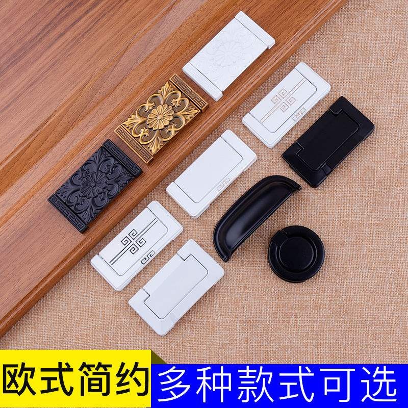 櫥櫃櫃子櫃門手黑簡約歐式拉手色隱形明裝平裝衣櫃暗門把抽屜拉手-細節圖2