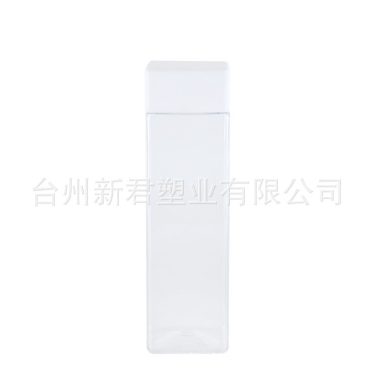 500ml塑料奶茶瓶創意方形果汁瓶一次性透明帶蓋食品級飲料包裝瓶-細節圖5