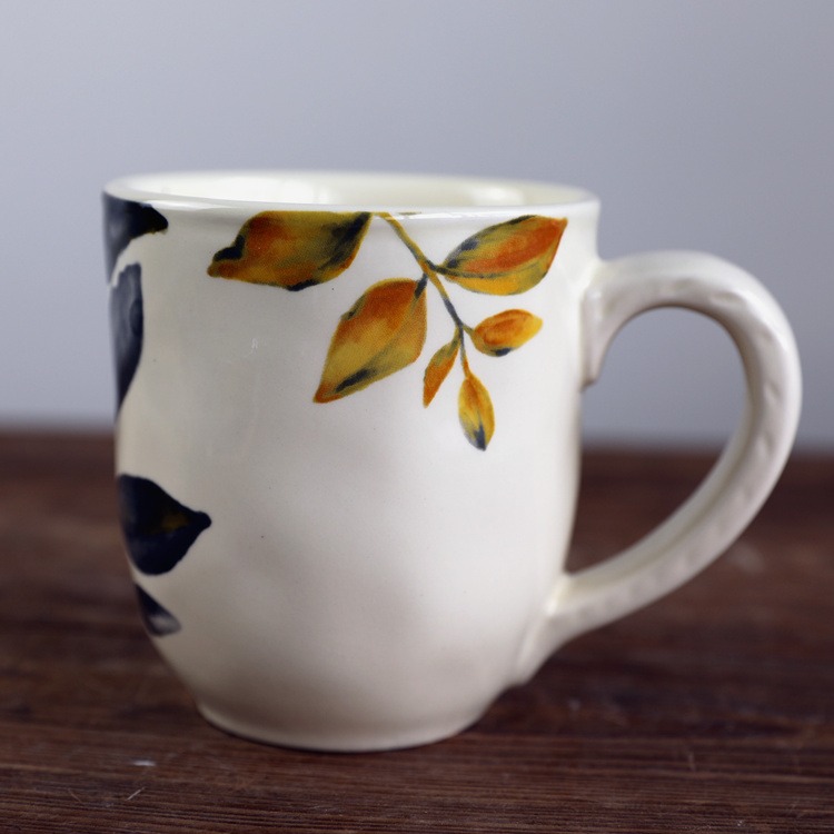 樹葉深盤創意陶瓷花盤深菜盤沙拉盤小龍蝦盤外貿出口深盤精緻花卉-細節圖8