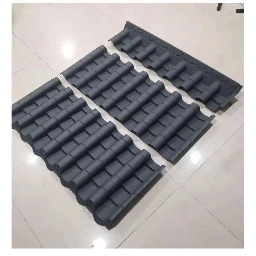 頭一體瓦屋小青瓦片門片圍墻灰色裝飾檐復古瓦片仿古屋頂塑料-細節圖2