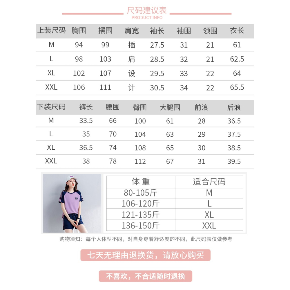 年春夏裝新款時尚休閑跑步健身房運動服短袖短褲純棉運動套裝-細節圖4