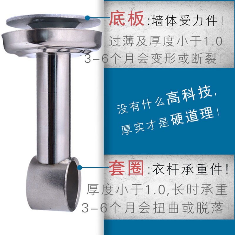 桿頂裝吊通固定吊桿晾衣晾衣底座支架配件吊座懸掛陽臺架不銹鋼-細節圖4