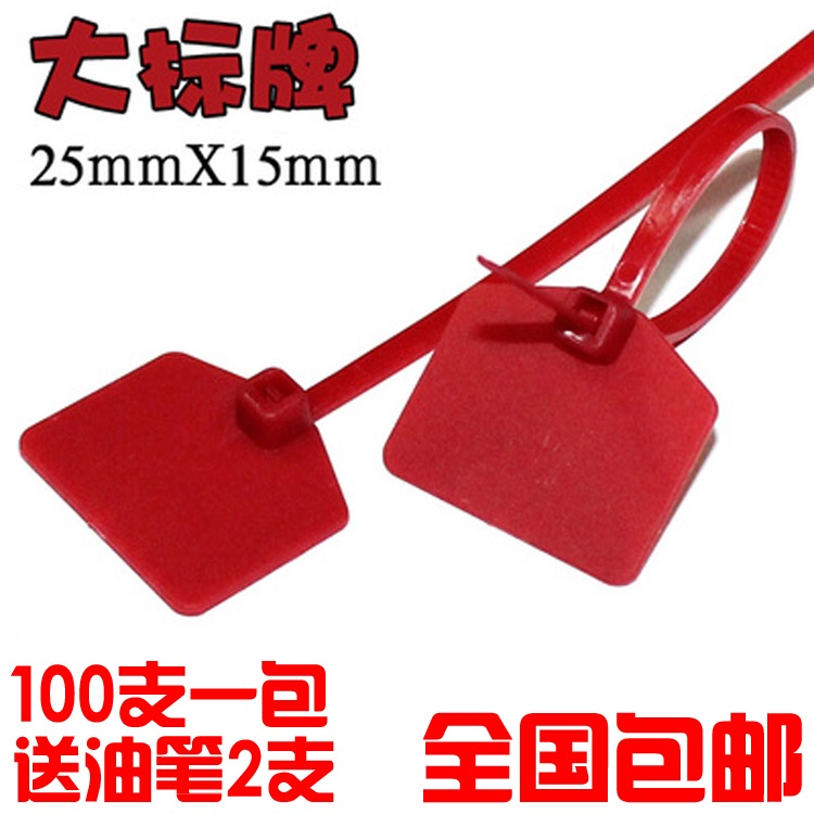 標牌彩色帶電纜標簽線扎標識扎帶網線扎帶記號線帶尼龍標記束標簽-細節圖2